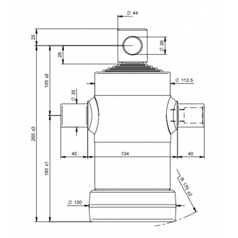 Teleskopski cilinder 5 stopenj 5 ton 680 mm z luknjo 5020F